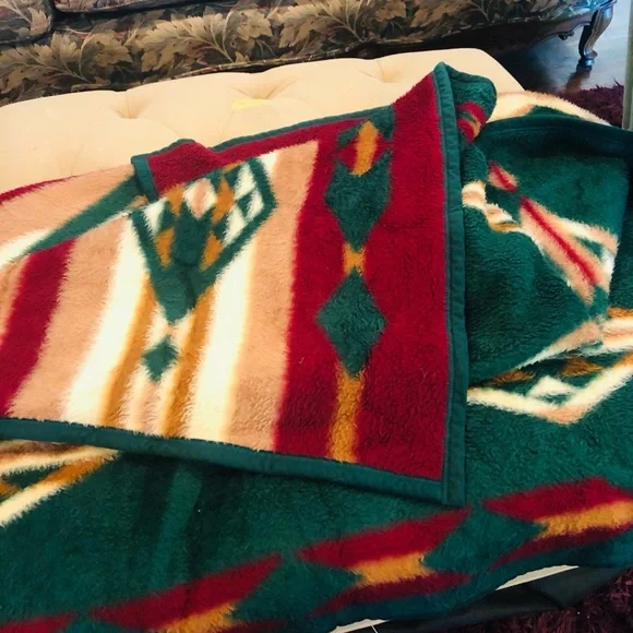 Vintage Biederlack Multicolor Blanket - Picture 3 of 5